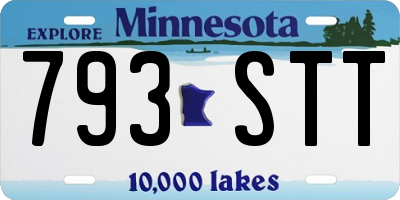 MN license plate 793STT