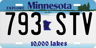MN license plate 793STV