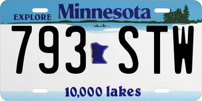 MN license plate 793STW