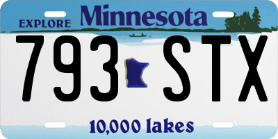 MN license plate 793STX