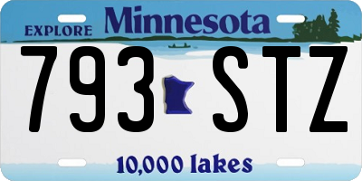 MN license plate 793STZ