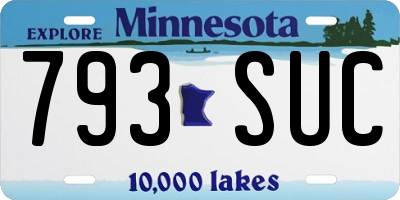 MN license plate 793SUC