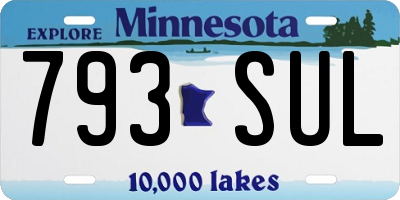 MN license plate 793SUL