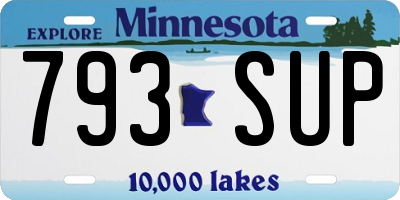 MN license plate 793SUP