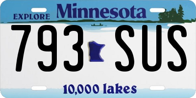 MN license plate 793SUS
