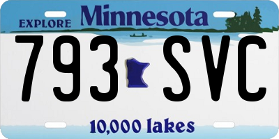MN license plate 793SVC