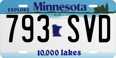 MN license plate 793SVD