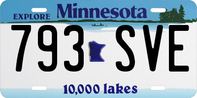 MN license plate 793SVE