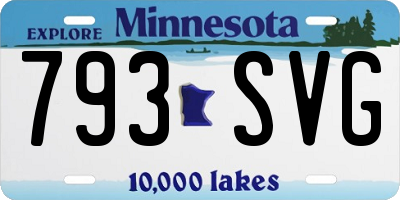 MN license plate 793SVG