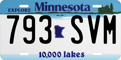 MN license plate 793SVM