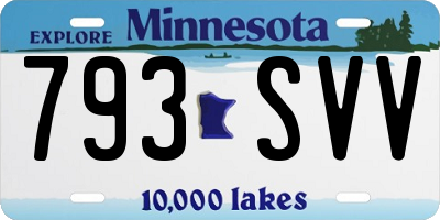 MN license plate 793SVV