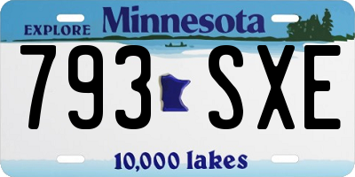 MN license plate 793SXE