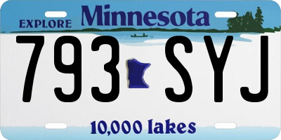 MN license plate 793SYJ