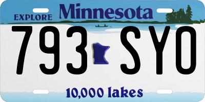 MN license plate 793SYO