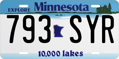 MN license plate 793SYR