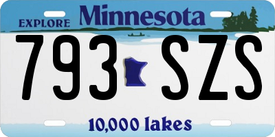 MN license plate 793SZS