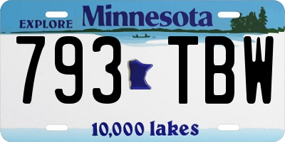 MN license plate 793TBW