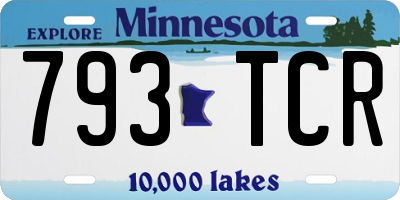 MN license plate 793TCR