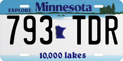 MN license plate 793TDR