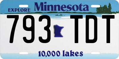 MN license plate 793TDT