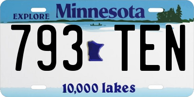 MN license plate 793TEN