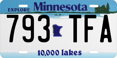 MN license plate 793TFA