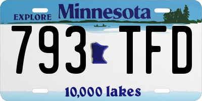 MN license plate 793TFD