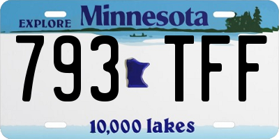 MN license plate 793TFF