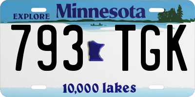 MN license plate 793TGK