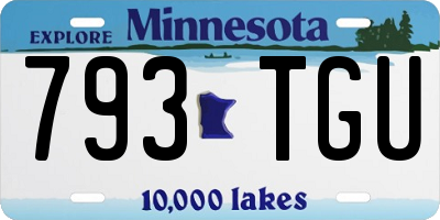 MN license plate 793TGU