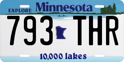 MN license plate 793THR