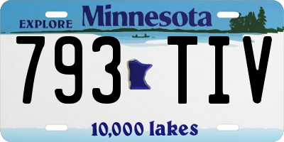 MN license plate 793TIV