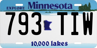MN license plate 793TIW