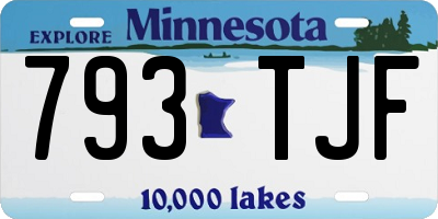 MN license plate 793TJF