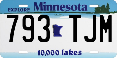 MN license plate 793TJM