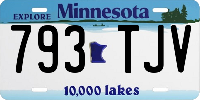 MN license plate 793TJV
