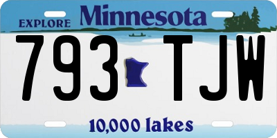 MN license plate 793TJW
