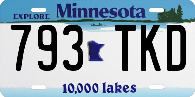 MN license plate 793TKD