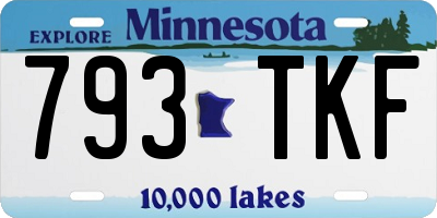 MN license plate 793TKF