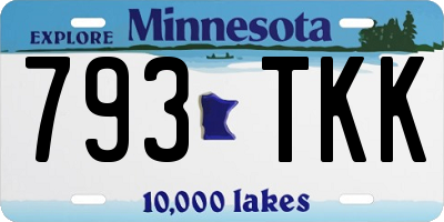 MN license plate 793TKK