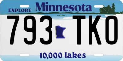 MN license plate 793TKO