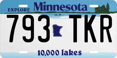 MN license plate 793TKR