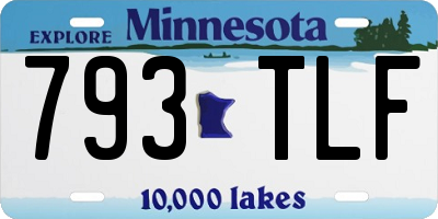 MN license plate 793TLF