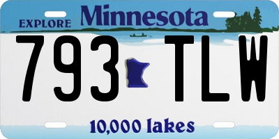 MN license plate 793TLW