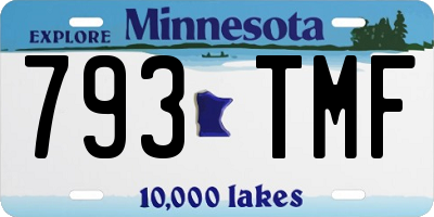 MN license plate 793TMF