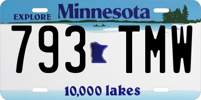 MN license plate 793TMW