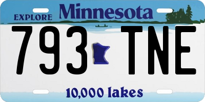 MN license plate 793TNE
