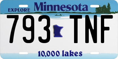 MN license plate 793TNF