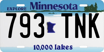 MN license plate 793TNK