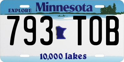 MN license plate 793TOB